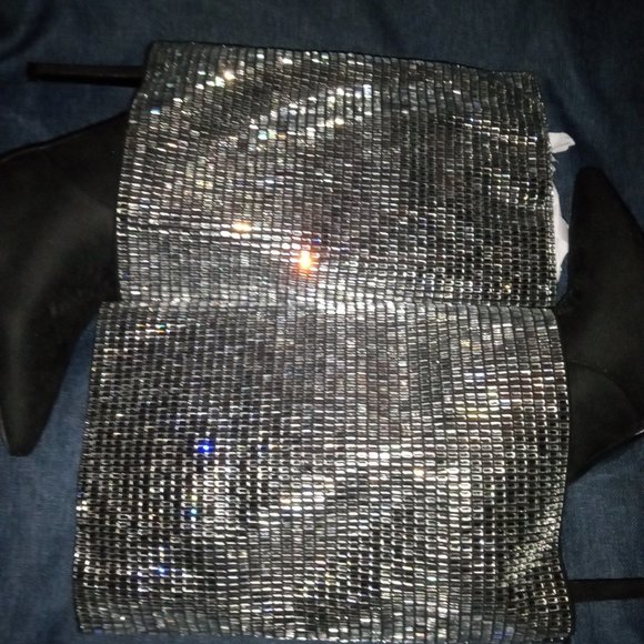 Disco ball glam Azaela Wang  Black Heeled Boots - Picture 7 of 7